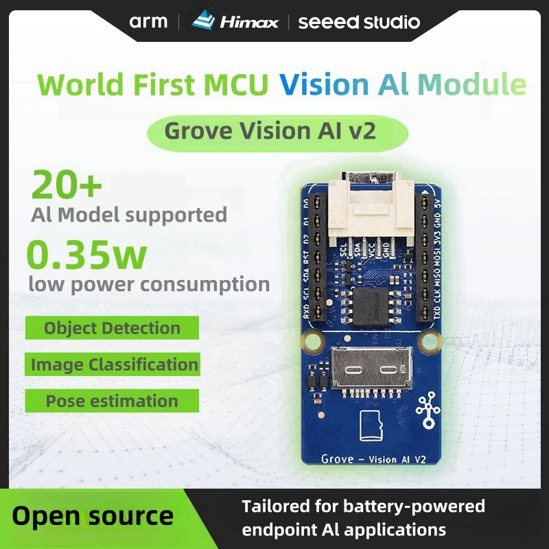 Grove Vision AI v2 Kit- Arm Cortex-M55 & Ethos-U55, TensorFlow and PyTorch supported, Arduino, Raspberry Pi, xiao ESP32C3