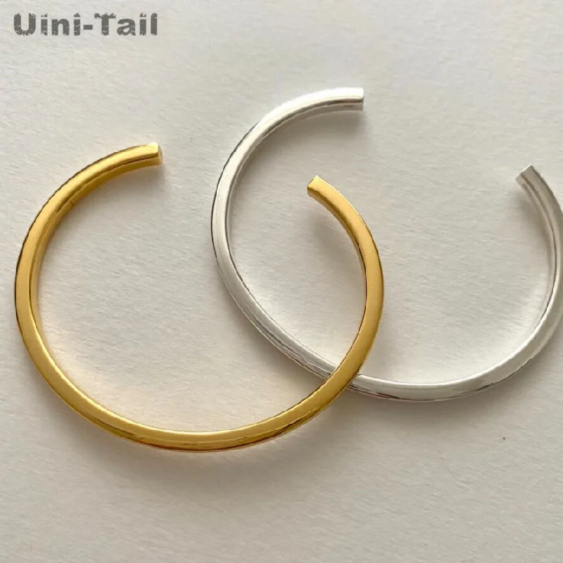 Uini-Tail Hot Selling New 925 Tibetan Silver Simple Fashion Smooth Bracelet Trend Dynamic Ancient Method Made of High Quality