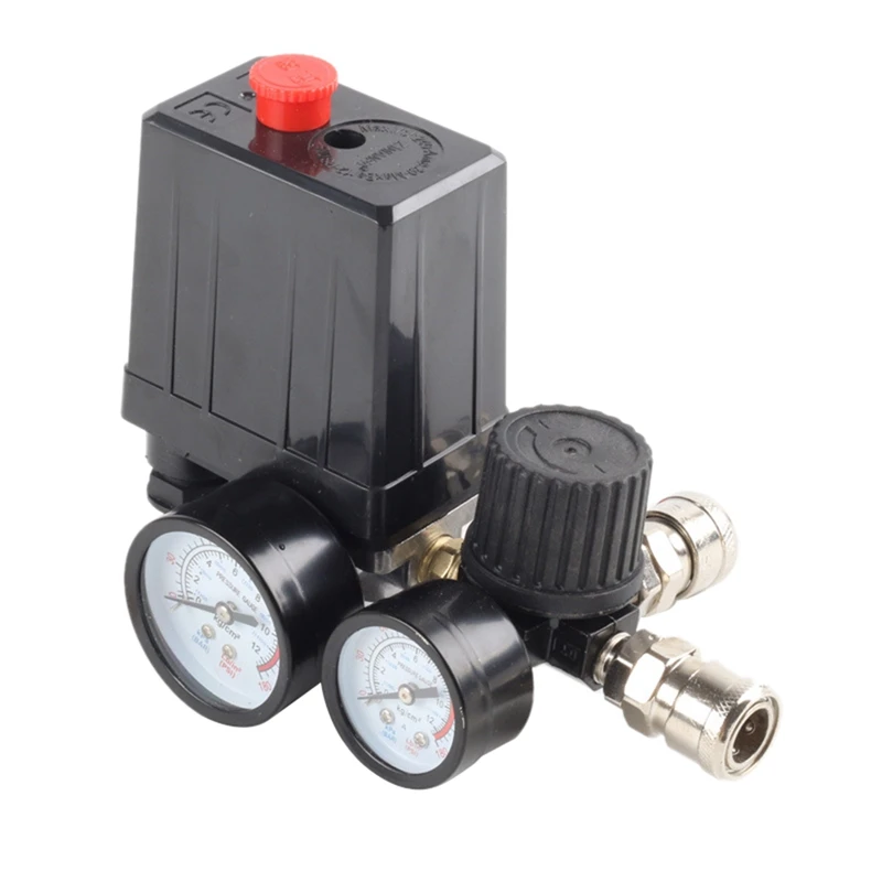 Válvula de controle da bomba de ar 3000l/min, medidor 0-180 psi, regulador 220v/380v, interruptor de controle de pressão da bomba do compressor de ar