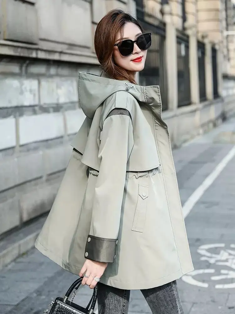 Spring and Autumn Fashion New Women's Windbreaker Coat Loose Workwear Oversize Commuter Windbreaker