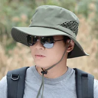Custom Logo Solid Color Sun Hats For Men Women Wide Brim Breathable Beach Hat Outdoor Bob Fishing Cap Male Boonie Cap Bucket Hat - Image 2