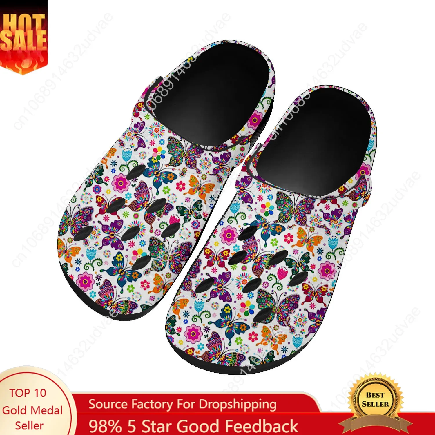 Butterfly Water Shoes Mens Womens High Quality Fashion Home Garden Clogs Customizd Sandals Beach Breathable Hole Slippers