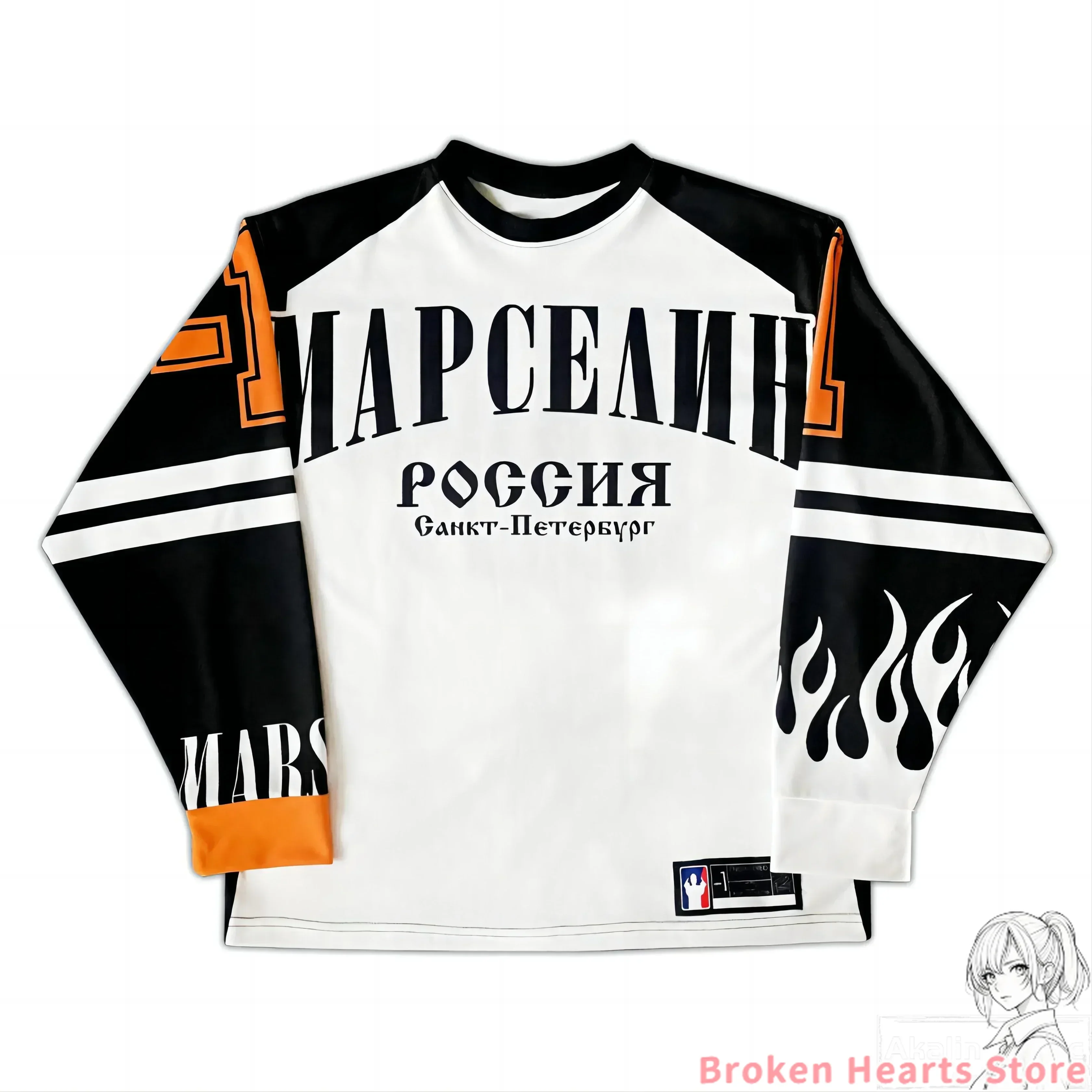 Casual Fashion Harajuku Y2K Hip-hop Sprots Long Sleeves T-shirts Men Streetwear Loose Baseball Jersey Casual Tops Men Clothing