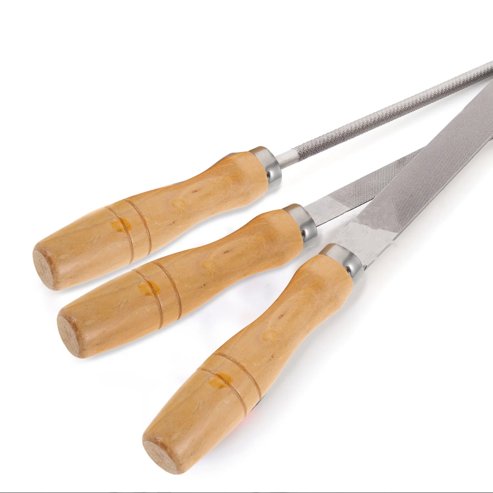 

5Pcs Wooden Handle File Tool 6.2mm Inner Hole Ergonomic Grip for Wood Metal File Rasp Screwdriver Drill Applications