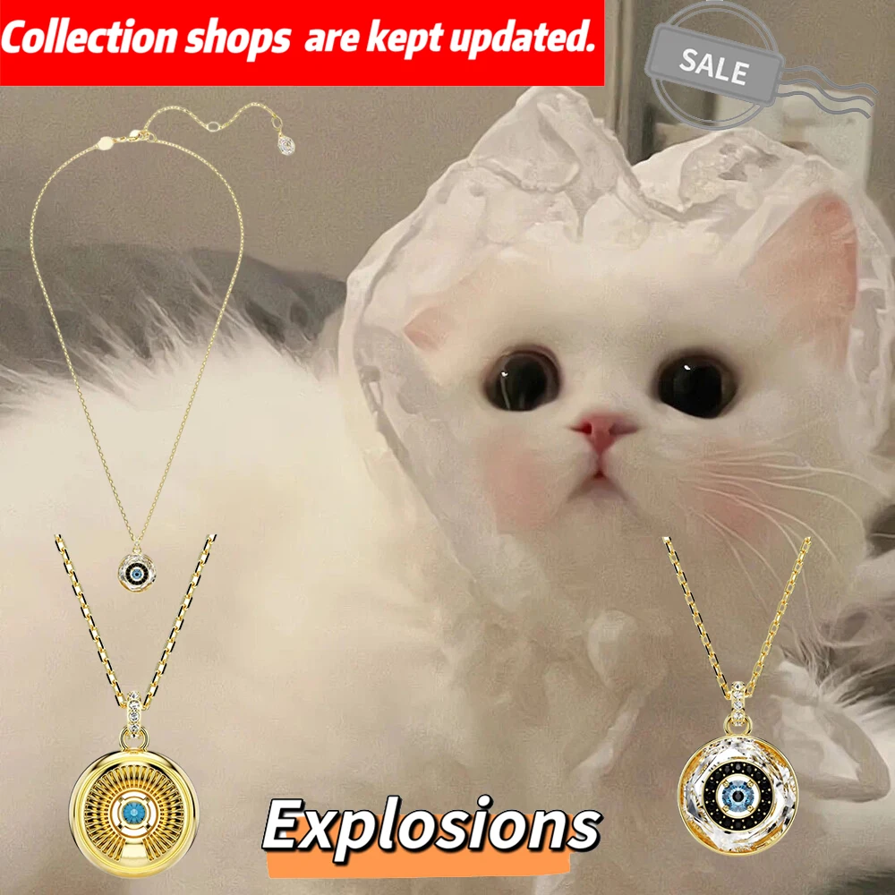 

New Devil's Eye Gold Plated Necklace Chain Simple Fashion Jewelry Cat Accessories Festival Gift