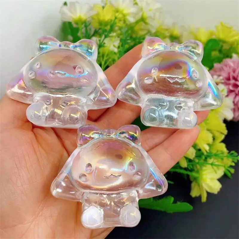 

Natural Aura Quartz Cartoon Carving Reiki Healing Fengshui Stone Gift Home Office Decoration Gift 1PCS