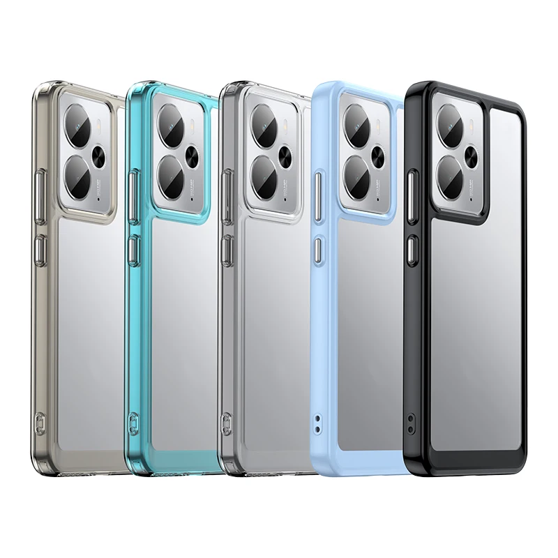 حافظة شفافة ملونة من البولي يوريثان الحراري لهاتف Realme 14 5G Realme 14T 5G غطاء حماية شفاف Fundas Coque Capa