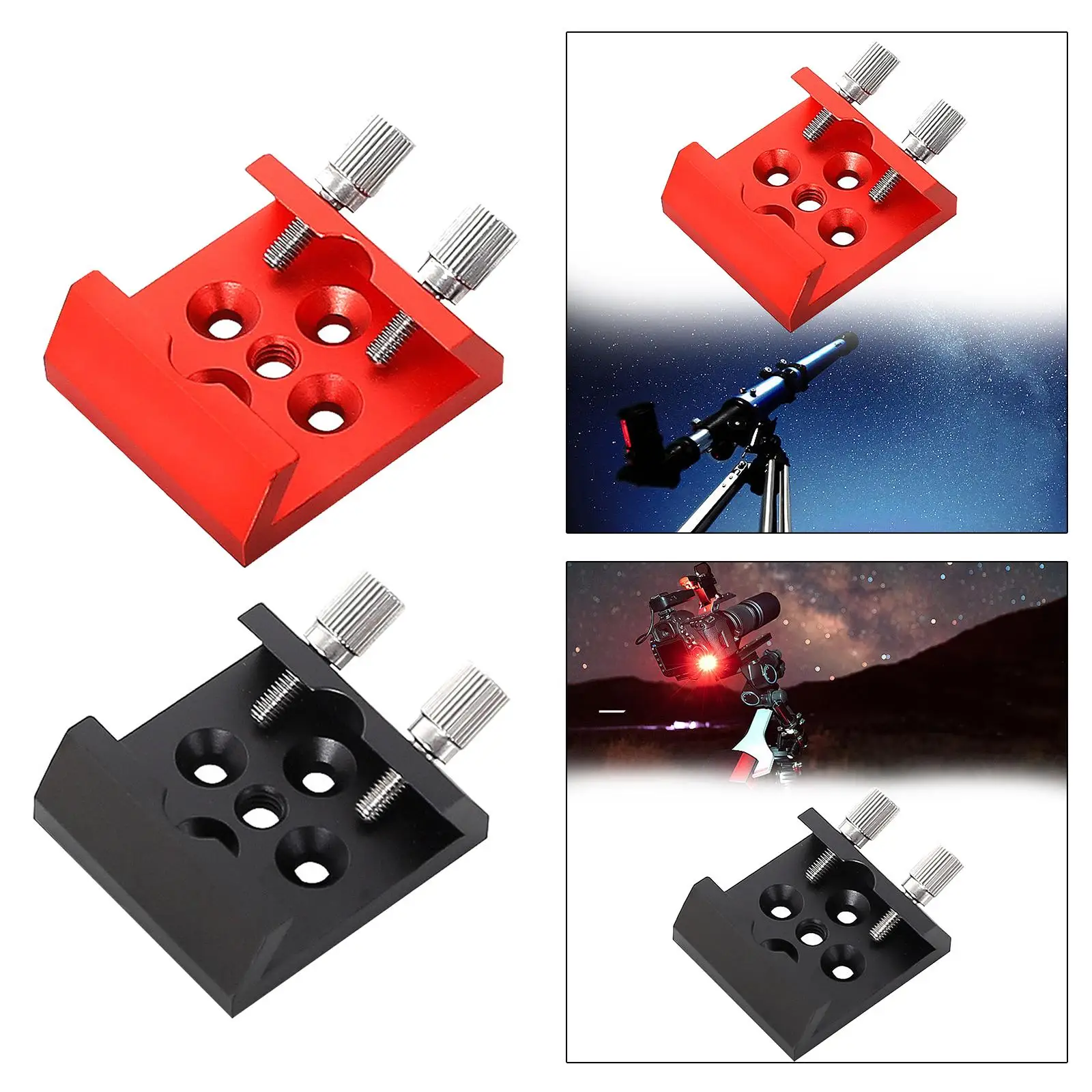 Telescope Dovetail Riser Block Base with 1/4 Thread Mounting Adapter for Astronomical Scope Aluminum Universal