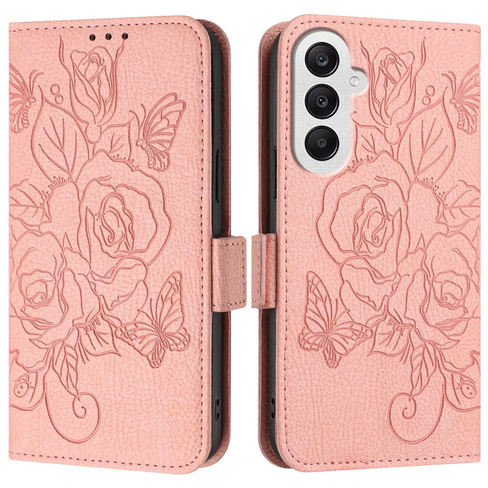 

Embossing Rose Crossbody Leather Wallet Case For Infinix Smart 9 HD 8 Pro 7 Plus Shoulder Strap 3 Cards Holder Book Flip Cover