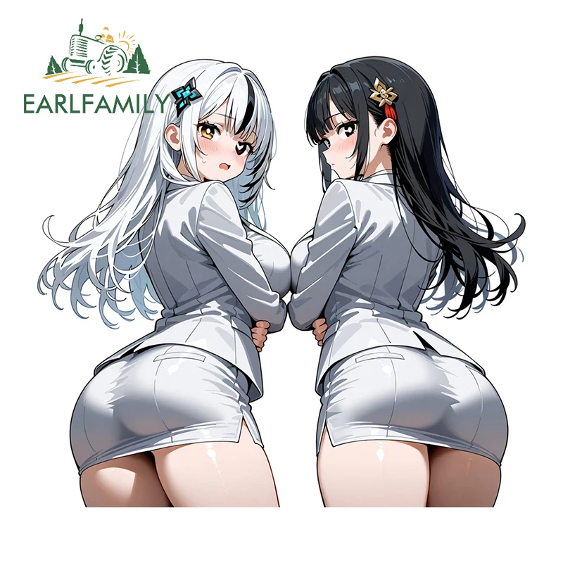 

EARLFAMILY Girls Chest Pressed Together Stickers Beautiful Rearview Mirror Window Decals Scratch-Proof Fishing Tackle Box Decor