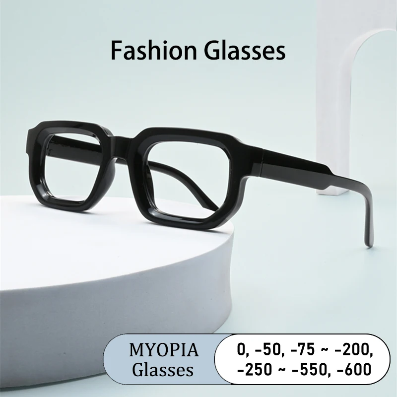 

Fashion Optical Myopia Glasses Women Square Wooden Japanese Style Frame Blue Ray Photochromic Gray Brown Vision Care Eyeglasses