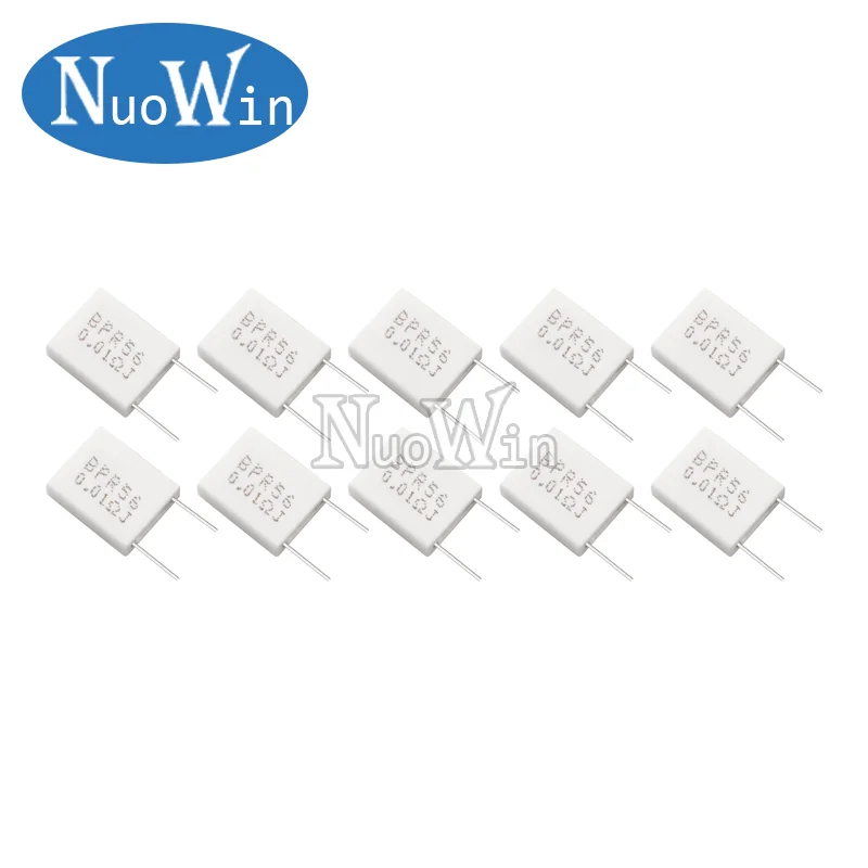 10pcs 5W Cement Resistor BPR56 Non-inductive Ceramic resistance 0.01 0.02 0.05 0.1 0.12 0.15 0.22 0.25 0.3 0.47 0.5 ohm 0.1R