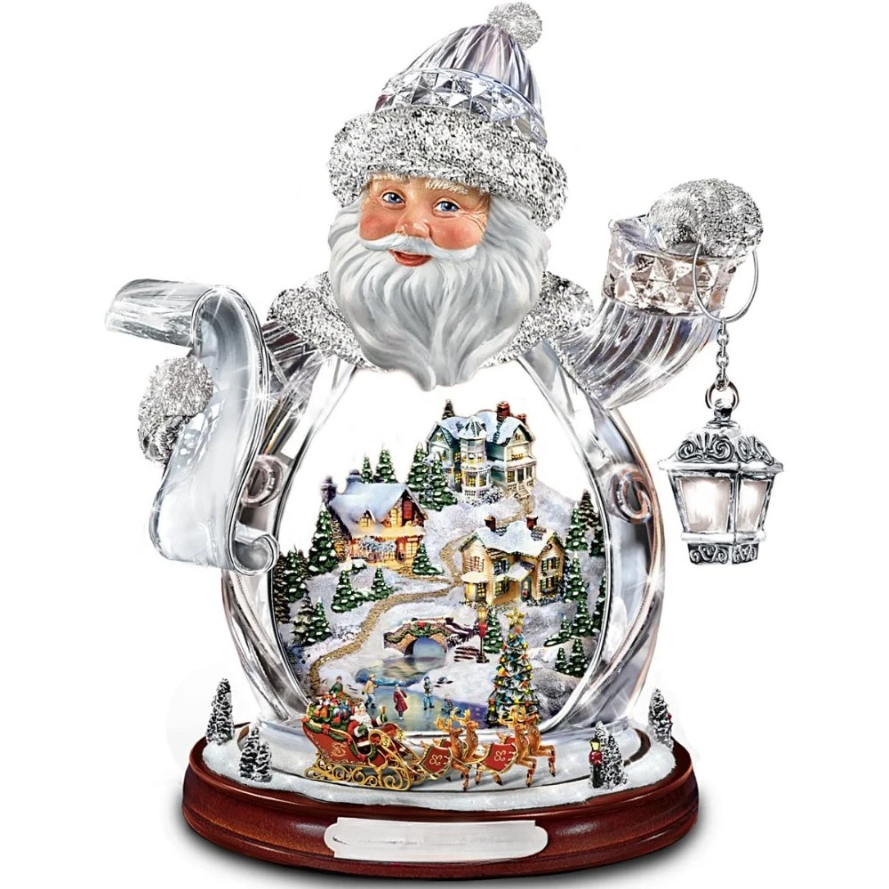 

Santa Claus Tabletop Crystal Figurine: Santa Claus is On Way