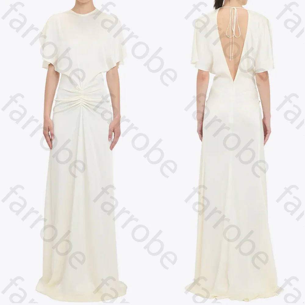 

Customized Elegant Gathered Waist Satin Maxi Dress A-Line Evening Dresses Formal Exquisite High Quality Prom Party Gowns Women