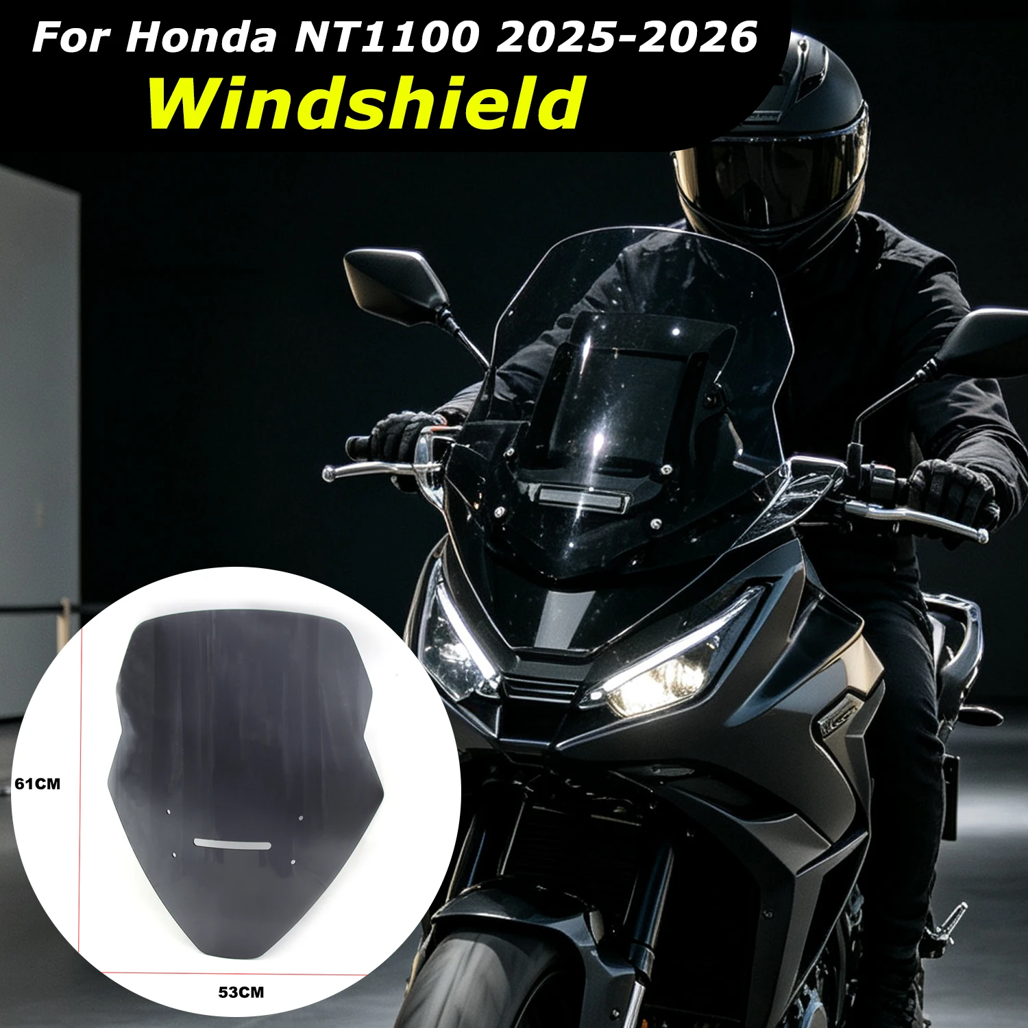 New 2025 2026 NT 1100 Motorcycle Dedicated Front Windshield Raised And Widened For Honda NT1100 NT 1100 Modification Windshield