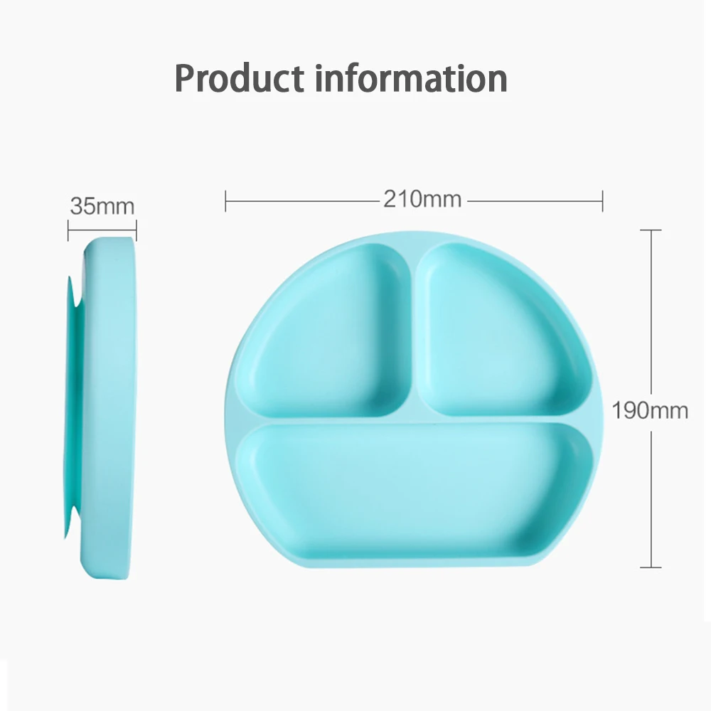 Baby Safe Silicone Dining Plate Bib Suction Children Dishes Suction Toddle Training Tableware Kids Feeding Sucker Bowls BPA Free