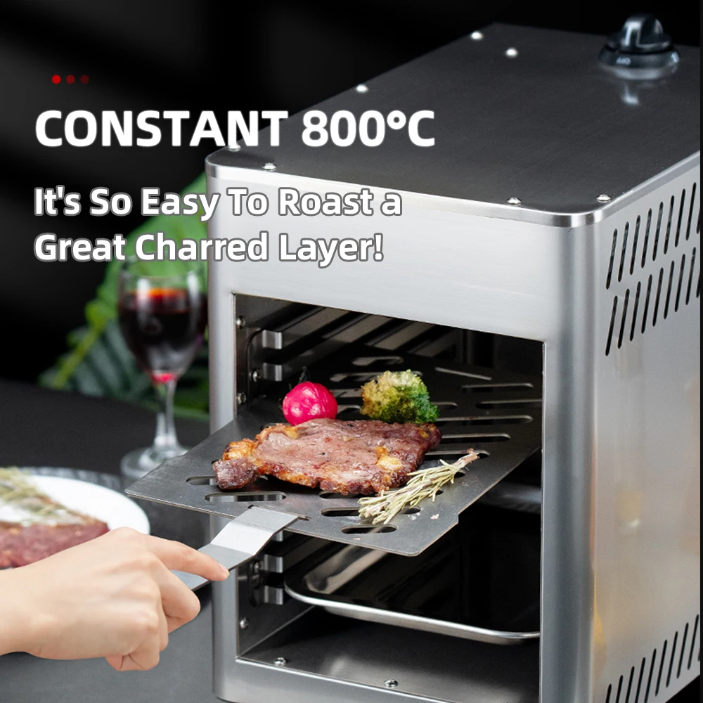 Hornos de encimera de uso doméstico a Gas de cocina rápida, horno tostador, parrilla de carne asada de red de capa de acero inoxidable