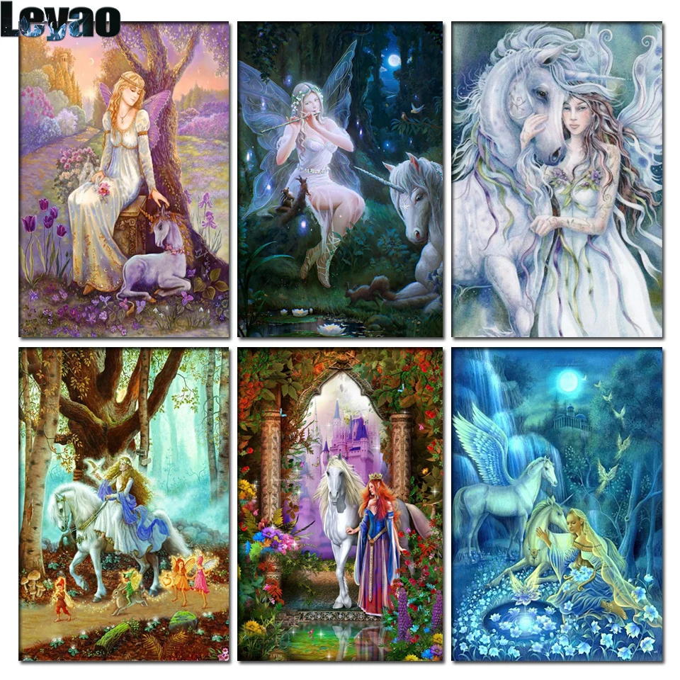 Diamond Painting 5d Fairy Fantasy Unicorn Home Decor Diamond Embroidery Winter Landscape Handicrafts Cross Stitch Set Gift