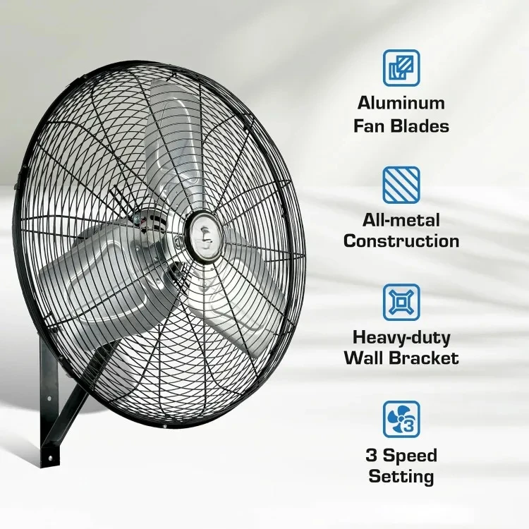 พัดลมติดผนังแบบสั่น ความเร็วเงียบ 3 ระดับ เกรด Pro Commercial 30"