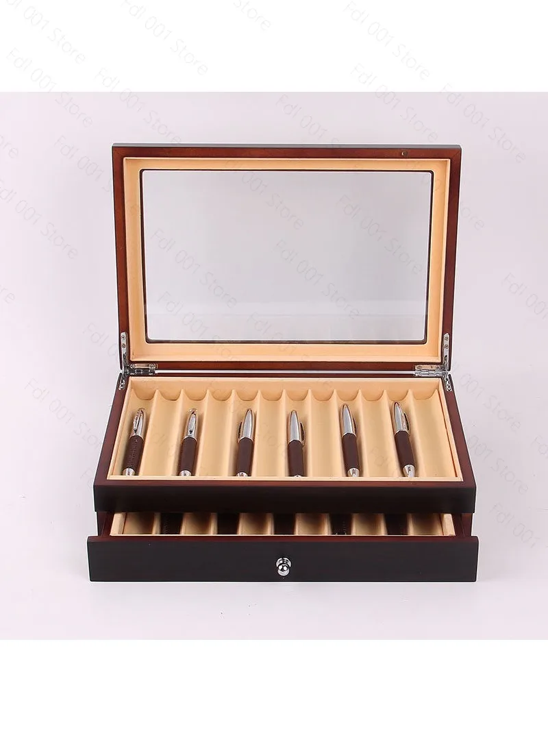 For Pen Wooden Packaging Box Wooden Drawer Gift Box Display Storage Box Large Capacity