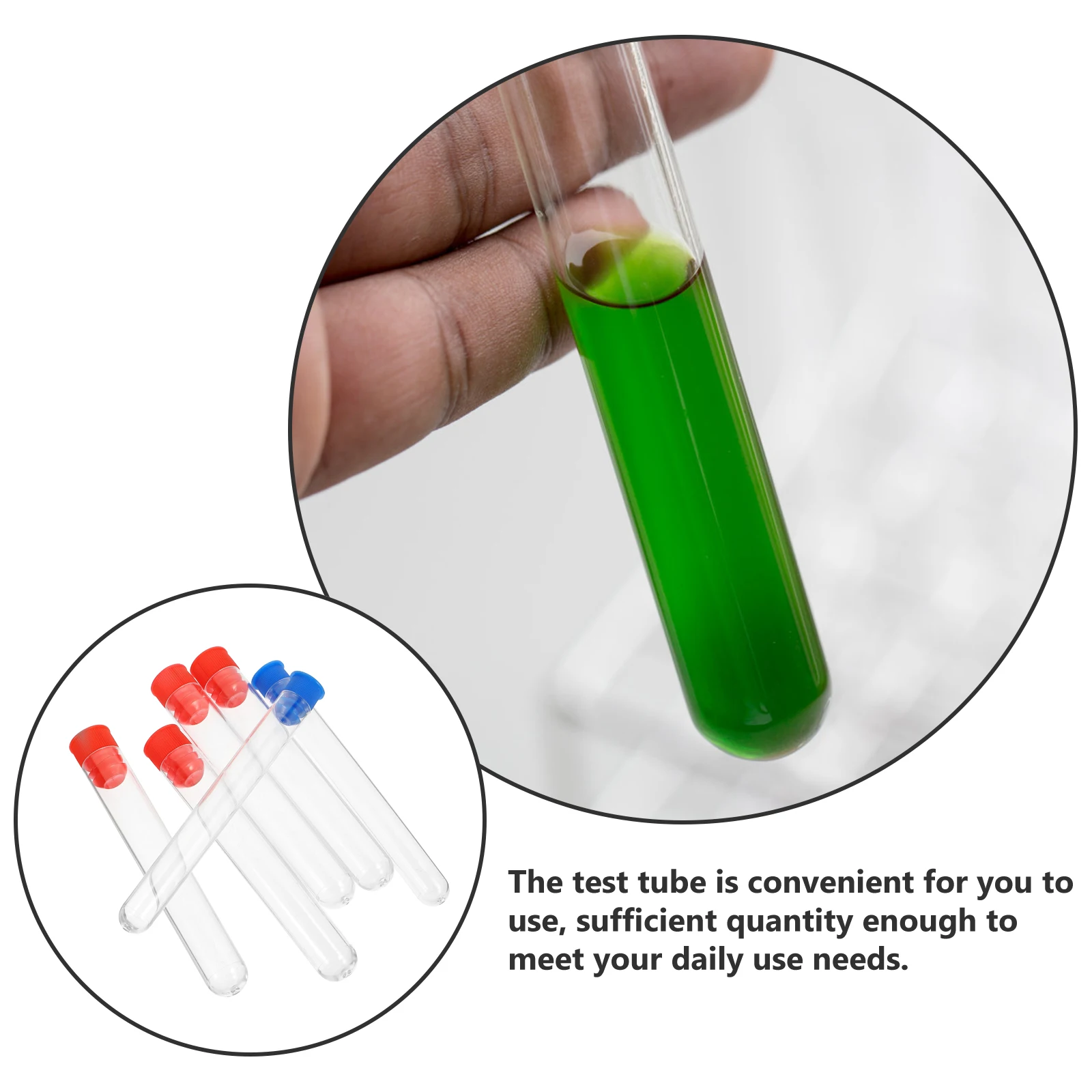 

12pcs Plastic Test Tubes Clear For Scientific Experiments Lab Use Small Vials Storage Containers Experiment Supplies Teaching