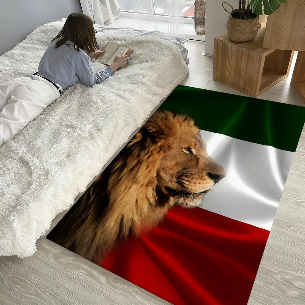 

Flag of Iran logo map Floor Mat Soft Thickened Non-Slip Door Mat for Living Room Home Decor Flannel Rugs