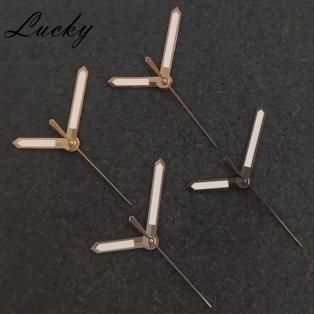 NH35 NH36 عالية الجودة الأيدي الفضة بندقية الذهب ارتفع ساعة ذهبية الأيدي الأخضر مضيئة الساعات مؤشرات تناسب حركة NH35/NH36/4R/7S