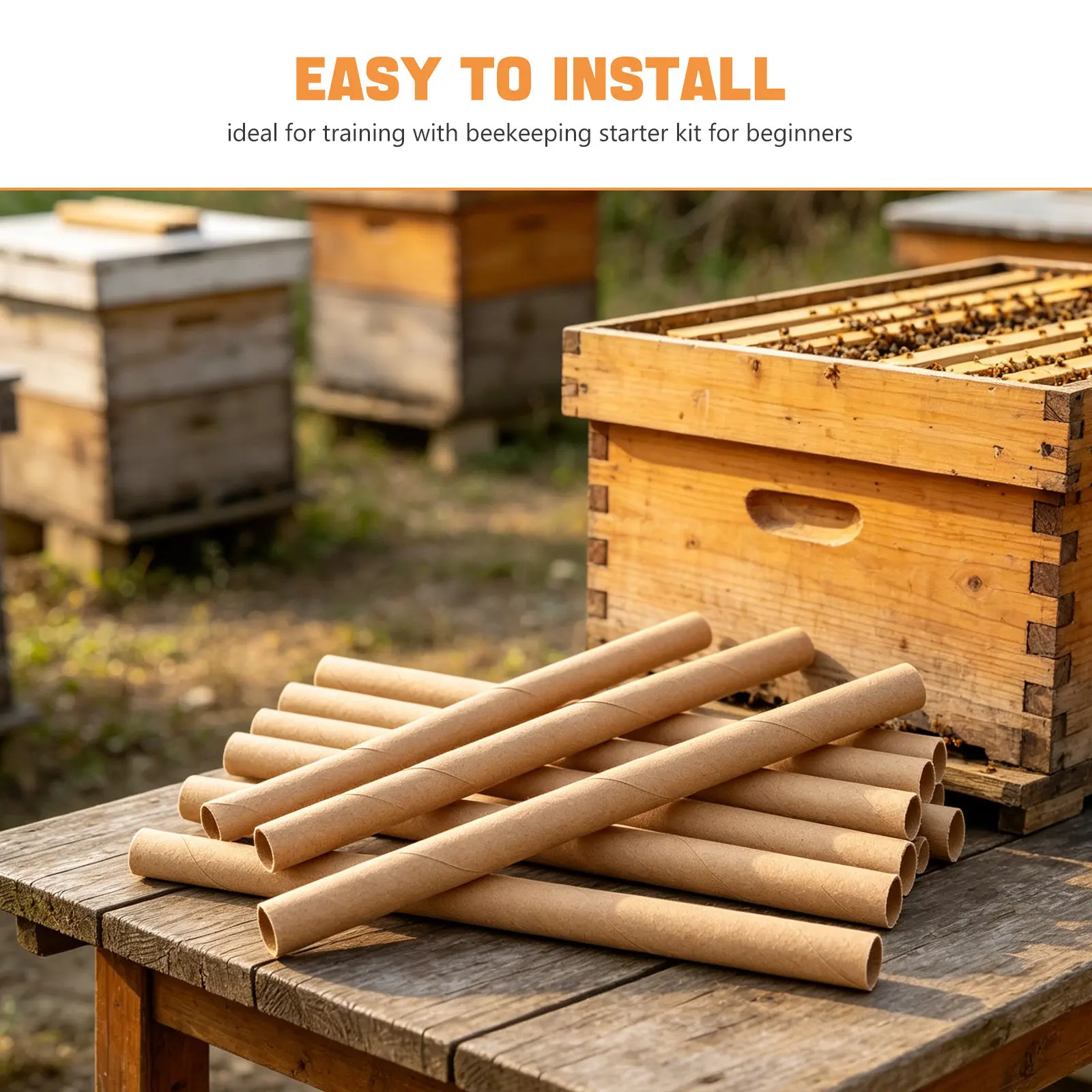 80Pcs Bee Nest Paper Tubes Thickened Cardboard Tubing for DIY Mason Bee House Nesting Tube Inserts for Pollinator Hotel Supplies