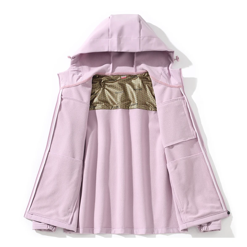 EUMERGX Women's Waterproof Windbreaker Windproof Thermal Soft Shell Jackets Outdoor Hiking Camping Climbing Trekking Rain Coat