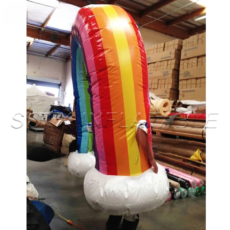 Inflatable rainbow costumes for large events Inflatable rainbow arch for party decoration