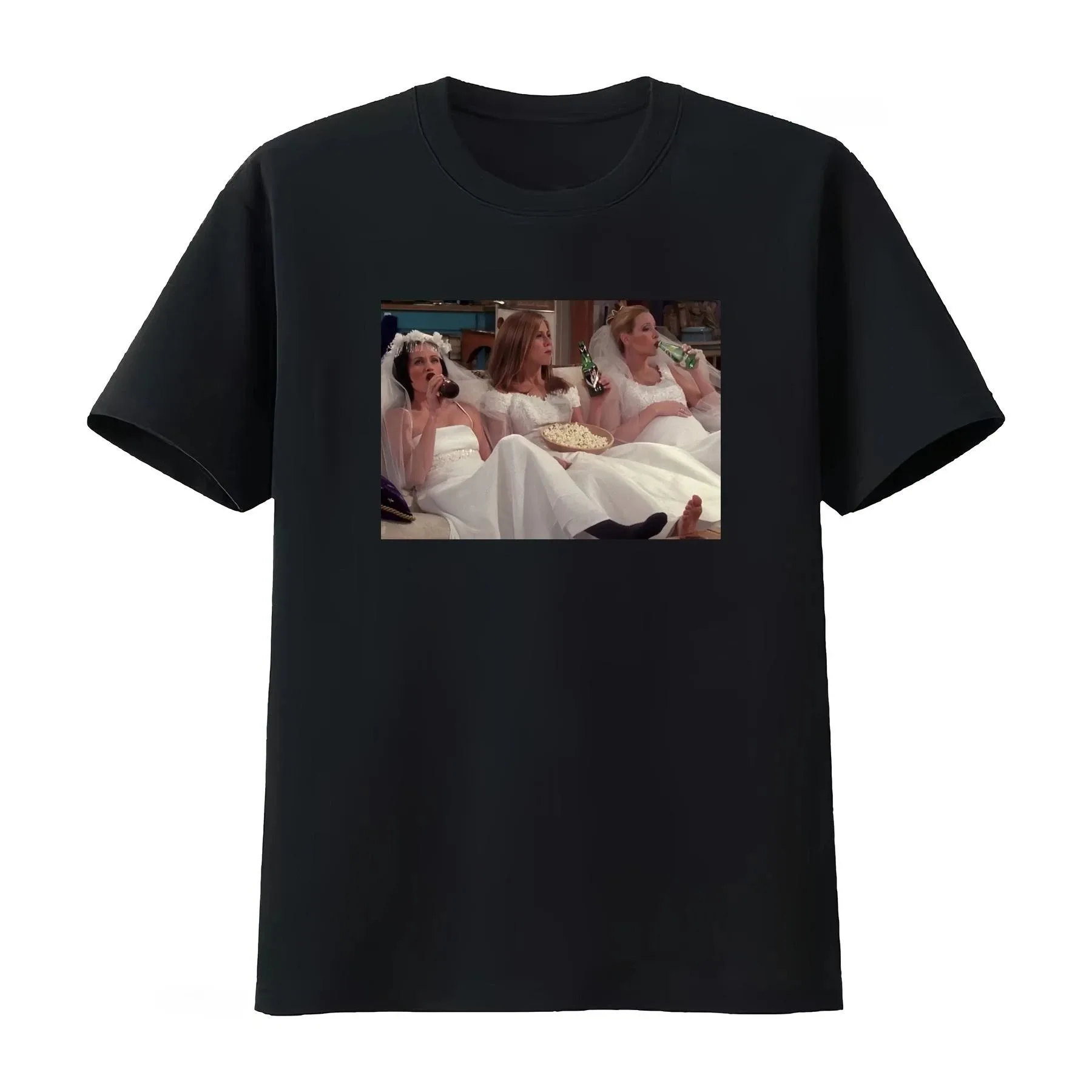 2026 Friends Rachel Green Monica Geller Phoebe Buffay in Wedding Dress Men's T Shirt for Bridal Party Vintage Stretched Summer