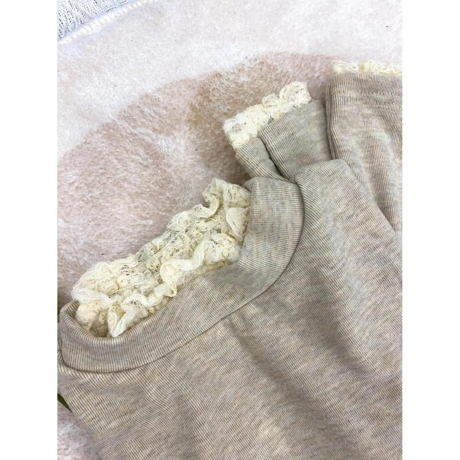 Sweet Lace Long Sleeve Base Shirt Half High Collar Women's Slim Fit Versatile Body Concealing Korean Style T-Shirt Commute Style