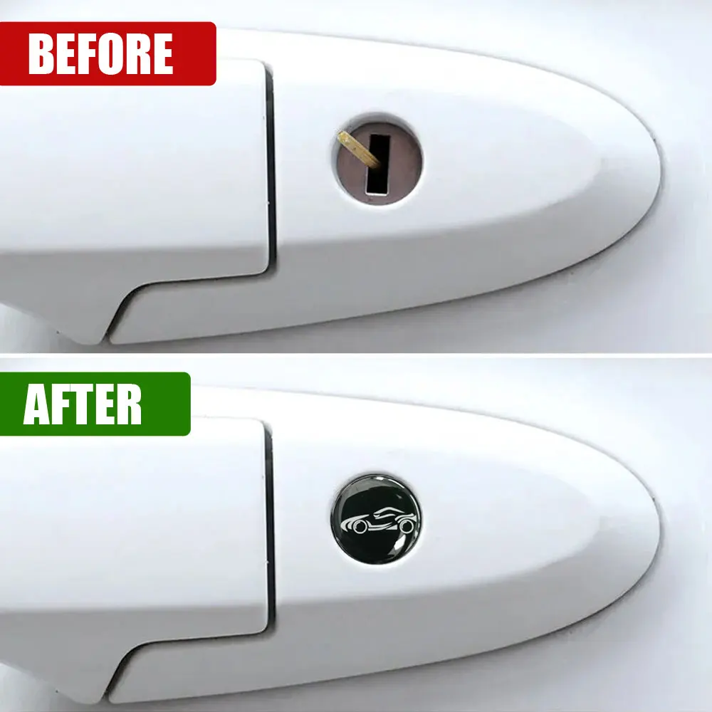 4Pcs 20mm Car Lock Protection Stickers Car Lock Keyhole Stickers Decoration Decal Protection Universal Car Exterior Accessories