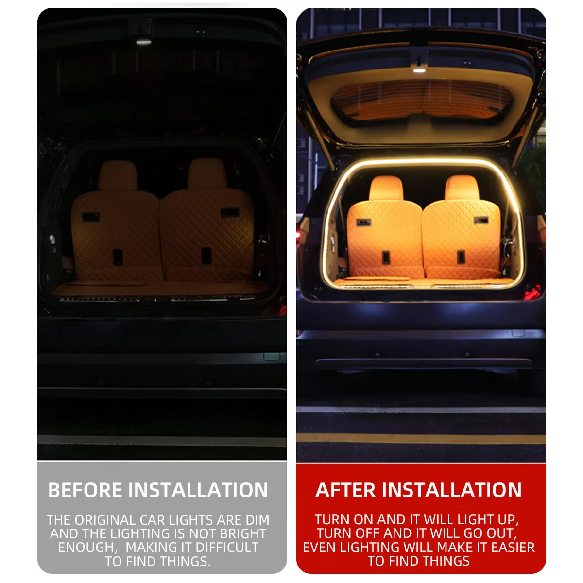 4M Dynamic Rear Trunk Light Flexible Tailgate Modification Led Scanning Flowing Trunk Interior Light For SUV/MPV Car Interior