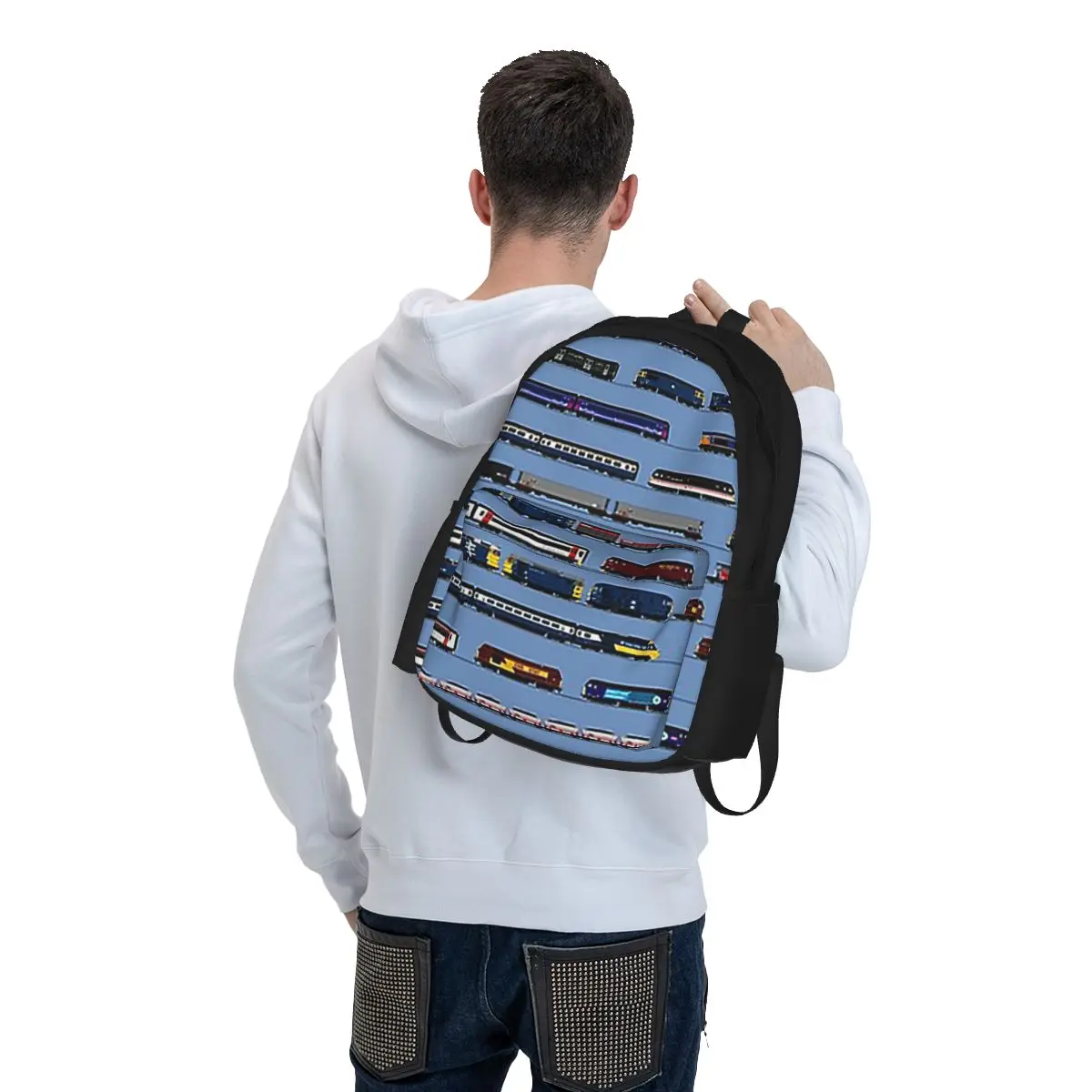 Britische Züge Rucksäcke Jungen Mädchen Bücher tasche Studenten Schult aschen Cartoon Kinder Rucksack Laptop Rucksack Umhängetasche