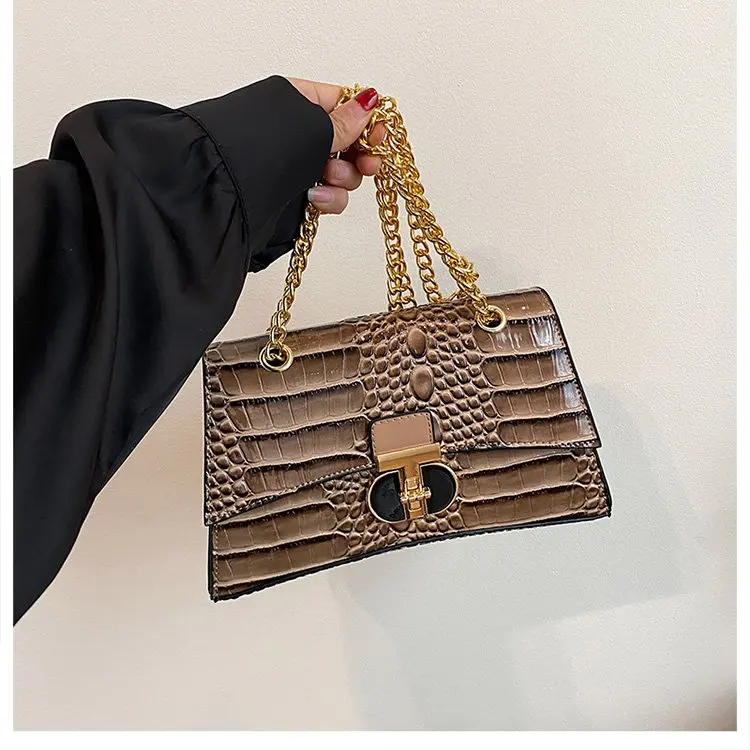 

Vintage Alligator Chain Flap Bucket Messenger Bags Women Candy Color Shoulder Bag Mini Handbags Female Totes Hobos