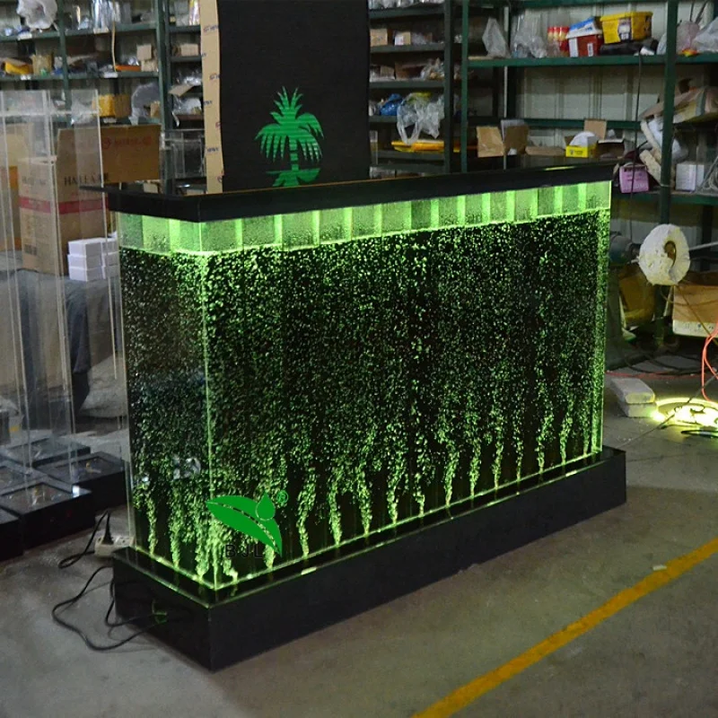 Customized. Modern hotel spa acrylic led lighting color changing aquarium reception counters design