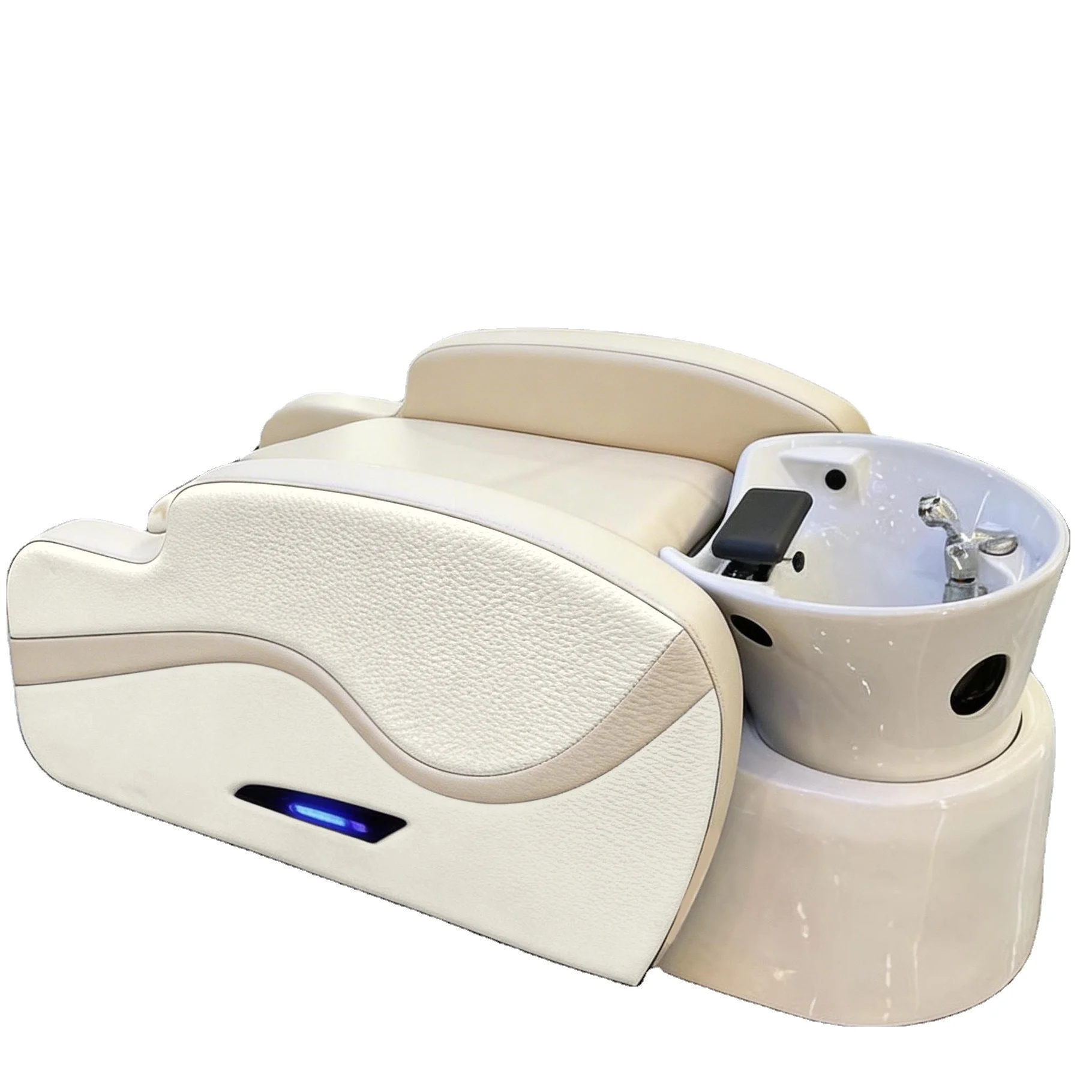 Modern Hotel Salon Shampoo Chair With Massage Head And Ceramic Basin-Commercial Use
