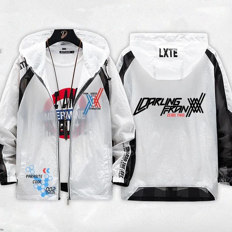DARLING in the FRANXX Zero Two Cosplay Hoodie Sun Protection Clothing Jackets Spring Summer Thin Long Sleeve Sports Hooded