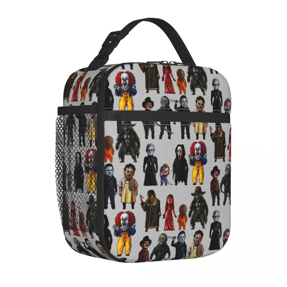 Icons Of Horror Movie Insulated Lunch Bag Portable Michael Myers Chucky Food Box Reusable Thermal Cooler Lunch Box School