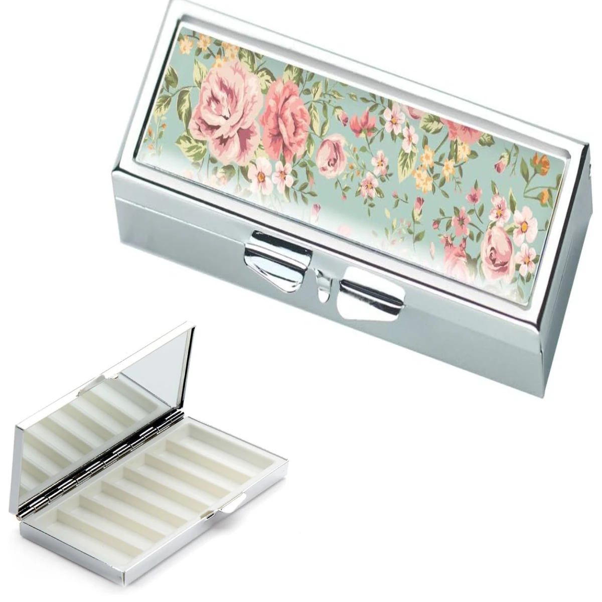 

20pcs Sublimation Blank Pill Box Metal Rectangle 7 Compartment Medicine Pill Case One Week