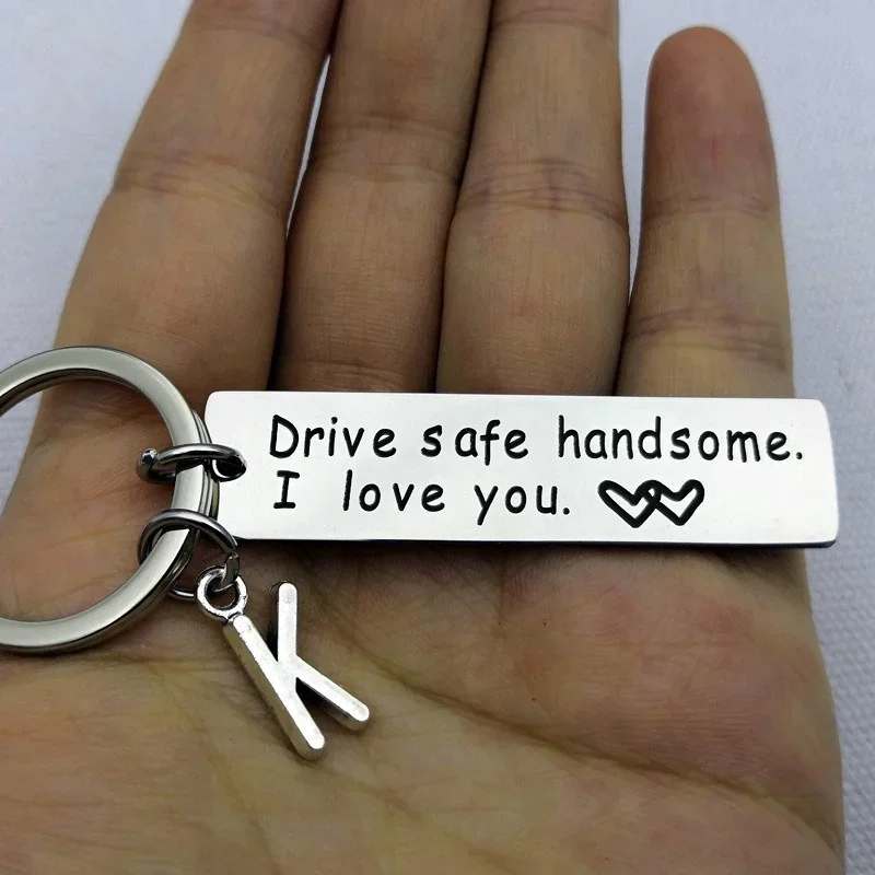 Fashion Keyring Gifts Engraved Drive Safe Keychain Couples Boyfriend Girlfriend Jewelry Gift