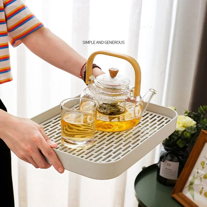 Rectangular Tea Tabl Tray Home Kitchen Fruit Dessert Tray Tea Tray Tea Table Bathroom Soap Tray Coffee Tea Cutlery Holder