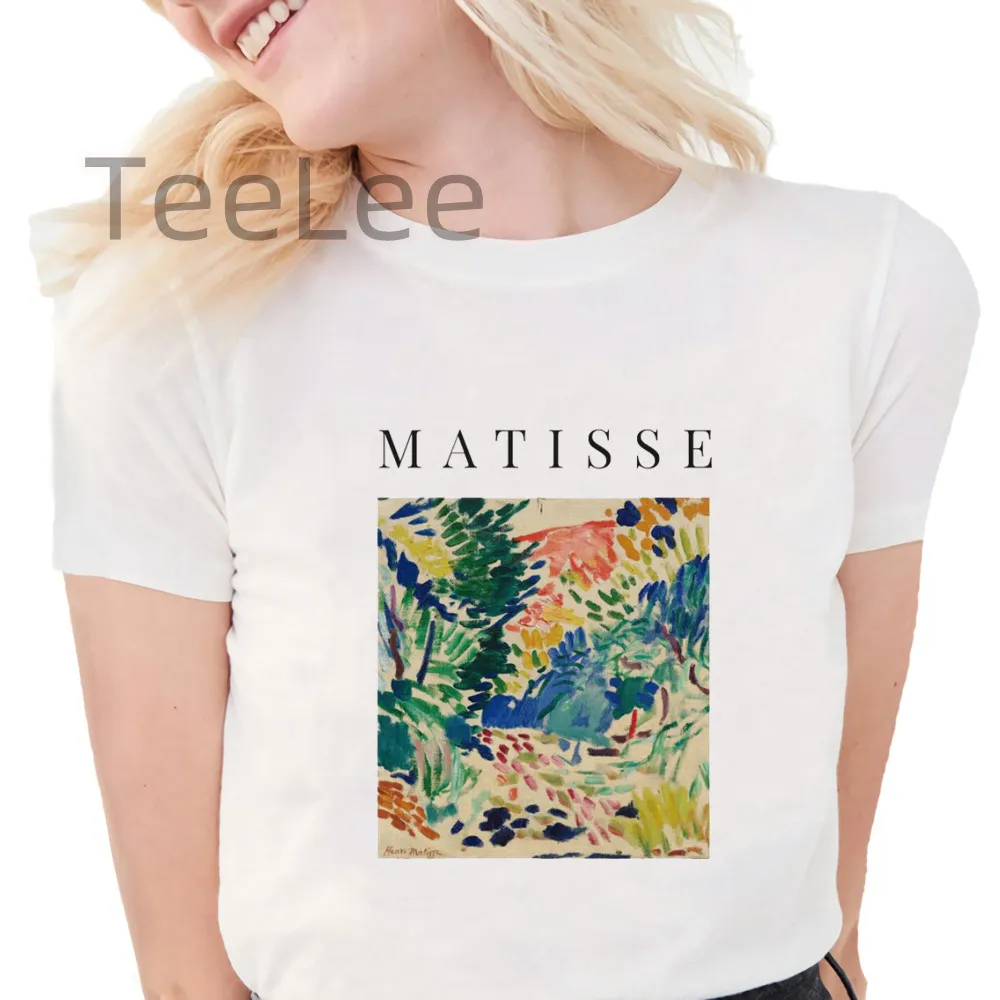Henri Matisse T Shirt Women Printn Vintage Blue Nude Casual T-shirt O-neck Short Sleeve Harajuku Ladies Tee Tops Clothing