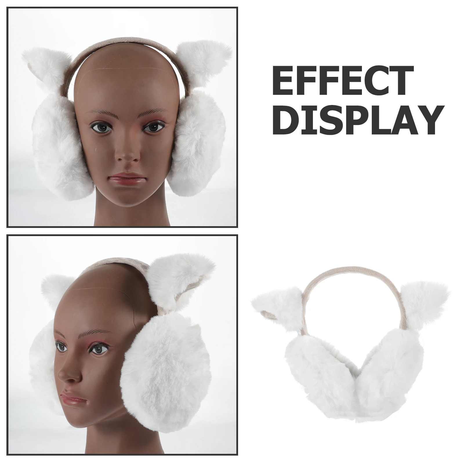

Cat Ears Earmuff Headband For Winter Warm Foldable Cute Earpiece Lightweight Portable Comfortable Design Outdoor Use