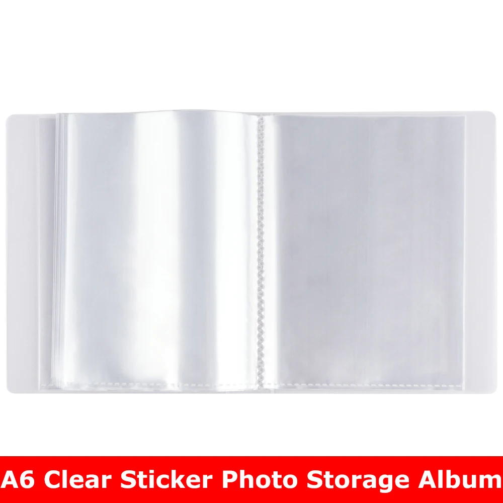 A6 Size Clear Sticker Photo Storage Album with 40 Pages Booklet Book Binder Stamp Dies Sticker Storage Book Organizer Folder