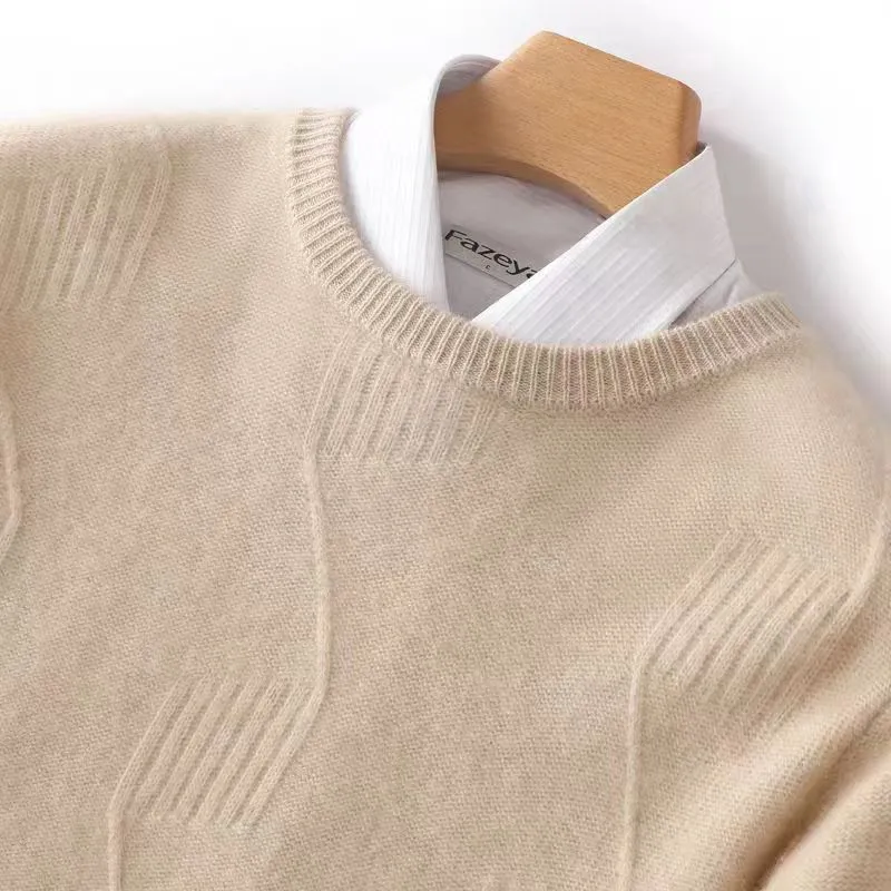 

Soft Cashmere Blend Sweater Men's Clothing jumpers O-neck Winter Clothes Christmas Pullovers Male Knitt Woollen Spring Autumn