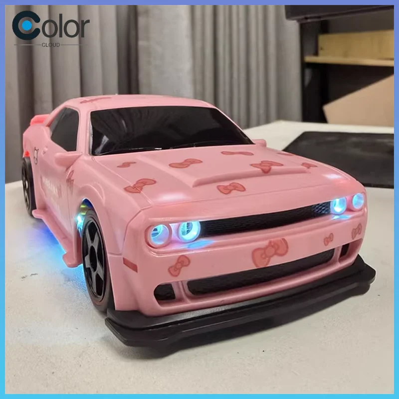 

Childhood Style Remote Control Drift Car 4wd Pink Dodge Hellcat Style Led Lights Electric Toy Car Gift For Girls Kids Children