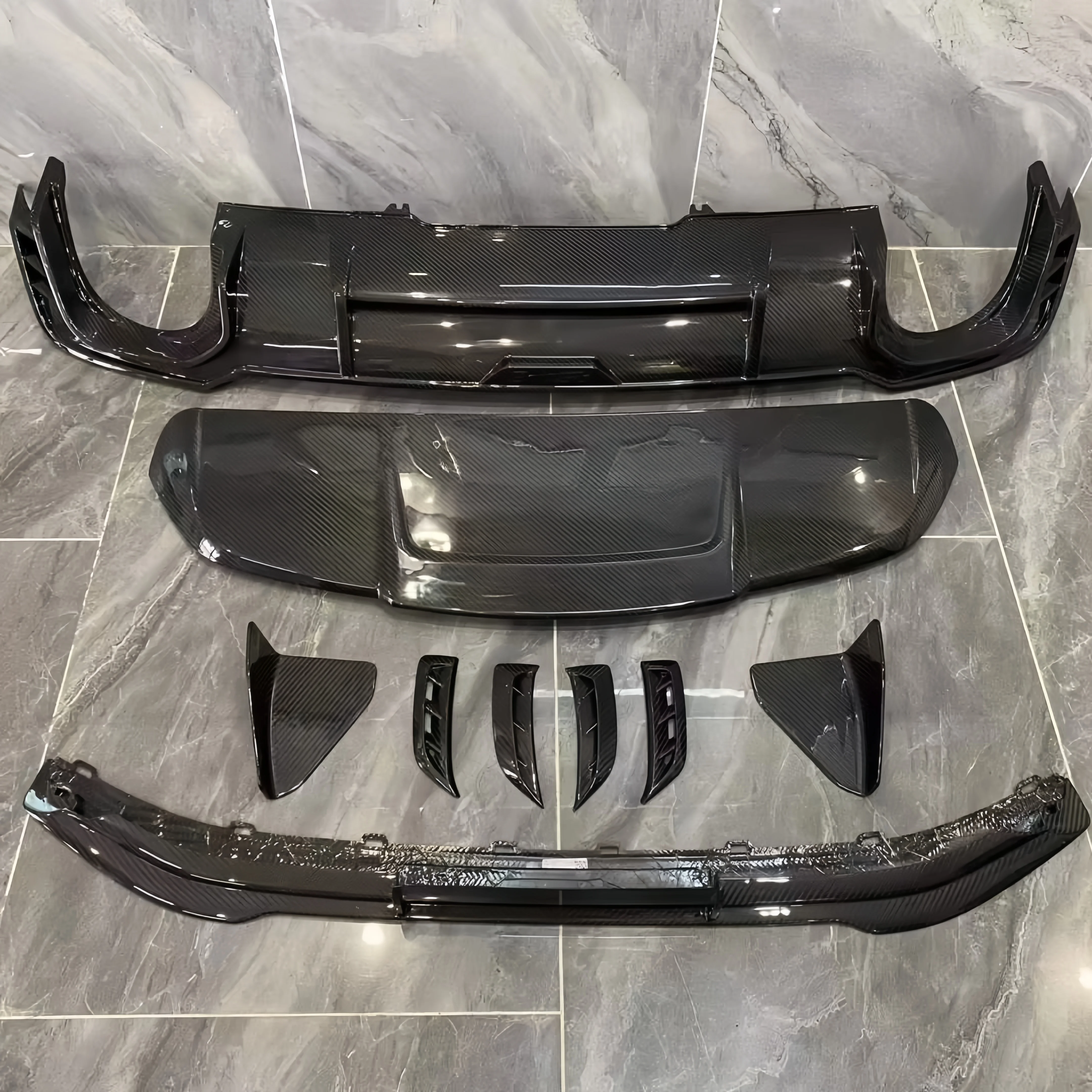 BTC AT Design Body Kit For 2021+ Audi RS4 Upgrade AT Dry Carbon Fiber Body Kit Front Lip Rear Diffuser Top Wings Side Skirt