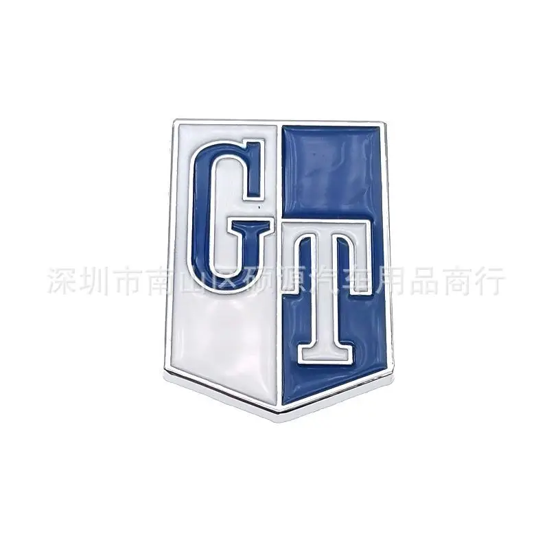 Gloss Chrome Shield GT Metal Badge Side Body Emblem Sticker Sport Performance Exterior Decor For All Cars